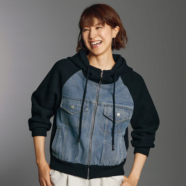 ジャケット アウター レディース おしゃれ 秋冬 ミセス シニア ファッション 40代 50代 60代 70代 デニム＆ニットジャケット kyo-tsu-10108749 京都通販 ミセスのファッション館 パッケージ画像