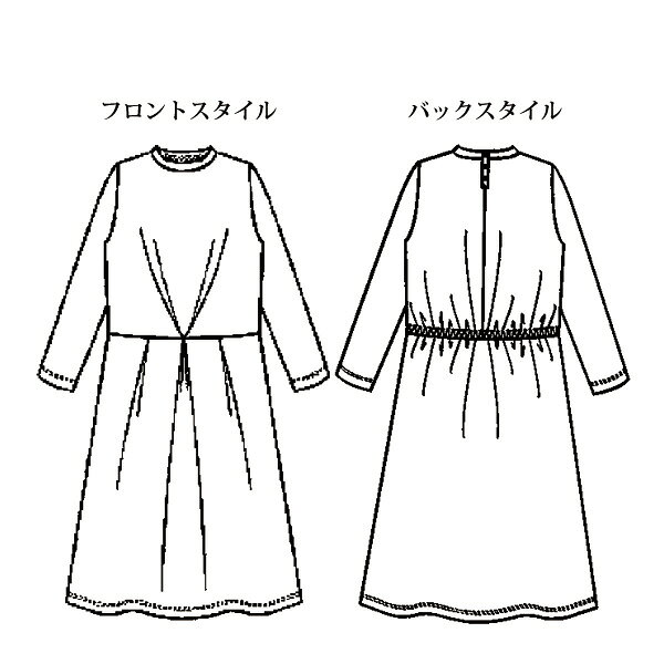 ワンピース きれいめ おしゃれ 秋冬 ミセス シニア ファッション 40代 50代 60代 70代 ボタニカルプリントジャージーワンピース kyo-tsu-10108695 京都通販 ミセスのファッション館 サンプル画像3
