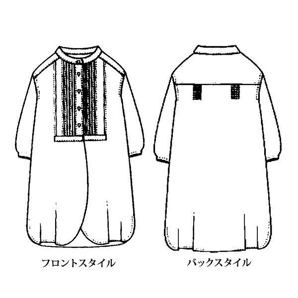 チュニック 大人可愛い おしゃれ 春夏 ミセス シニア ファッション 40代 50代 60代 70代 ピンタック入りシャツチュニック kyo-tsu-10112910 京都通販 ミセスのファッション館 サンプル画像3