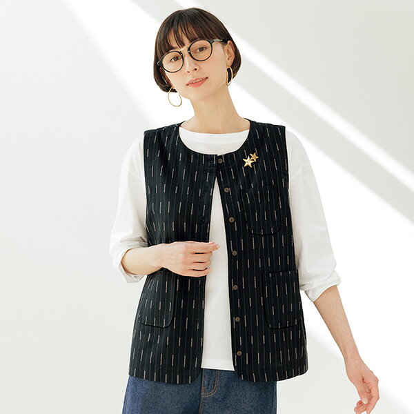ベスト ジレ レディース おしゃれ 春夏 ミセス シニア ファッション 40代 50代 60代 70代 ジャカード織ベスト kyo-tsu-10112908 京都通販 ミセスのファッション館 パッケージ画像