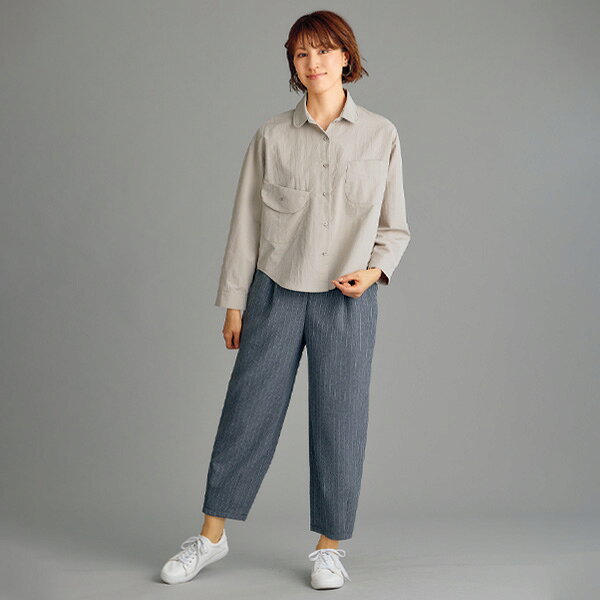 シャツ ブラウス レディース おしゃれ 秋冬 ミセス シニア ファッション 40代 50代 60代 70代 ポケットデザインシャツ kyo-tsu-10113801 京都通販 ミセスのファッション館 サンプル画像2