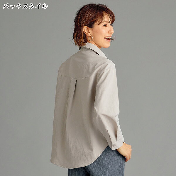 シャツ ブラウス レディース おしゃれ 秋冬 ミセス シニア ファッション 40代 50代 60代 70代 ポケットデザインシャツ kyo-tsu-10113801 京都通販 ミセスのファッション館 サンプル画像3