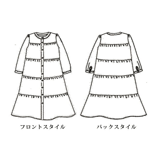 ワンピース きれいめ レディース おしゃれ 秋冬 ミセス シニア ファッション 40代 50代 60代 70代 シネマ柄ティアードワンピース kyo-tsu-10114021 京都通販 ミセスのファッション館 サンプル画像3
