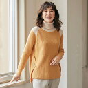 大人 おしゃれ ニット ミセスファッション レディース 秋冬 / 脇ボタンデザイン配色セーター / 50代 60代 70代 80代 シニアファッション 婦人 服