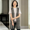ベスト ジレ レディース おしゃれ 春夏 ミセス シニア ファッション 40代 50代 60代 70代 80代 総柄プリントレースベスト