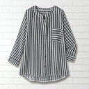 ブラウス シャツ レディース おしゃれ 春夏 ミセス シニア ファッション 40代 50代 60代 70代 80代 七分袖 ストライプ キーネックブラウス