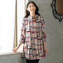 チュニック 大人可愛い おしゃれ 秋冬 ミセス シニア ファッション 40代 50代 60代 70代 80代 プリントジャカードチュニック