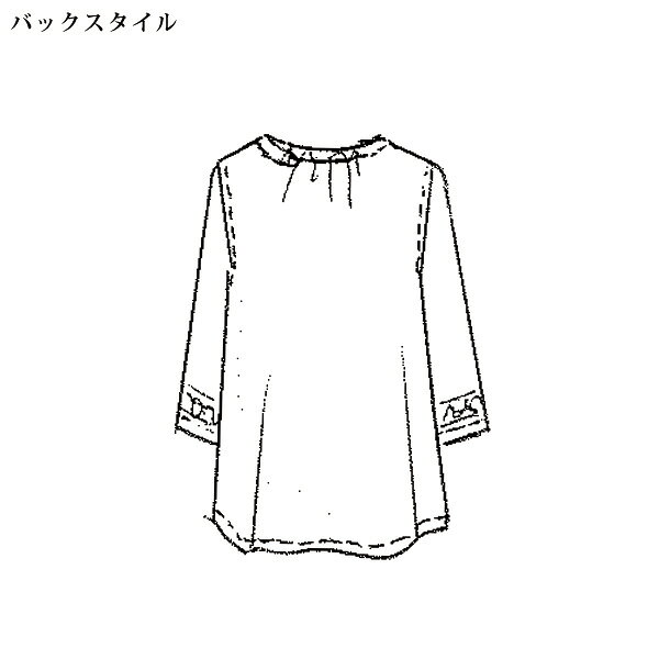 シャツ ブラウス レディース おしゃれ 春夏 ミセス シニア ファッション 40代 50代 60代 70代 80代 配色刺しゅう綿オーバーブラウス kyo-tsu-10111323 京都通販 ミセスのファッション館 サンプル画像3