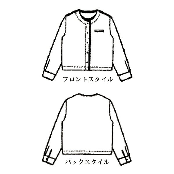 ジャケット アウター レディース おしゃれ 春夏 ミセス シニア ファッション 40代 50代 60代 70代 80代 ドットボタン使いノーカラージャケット kyo-tsu-10111539 京都通販 ミセスのファッション館 サンプル画像3