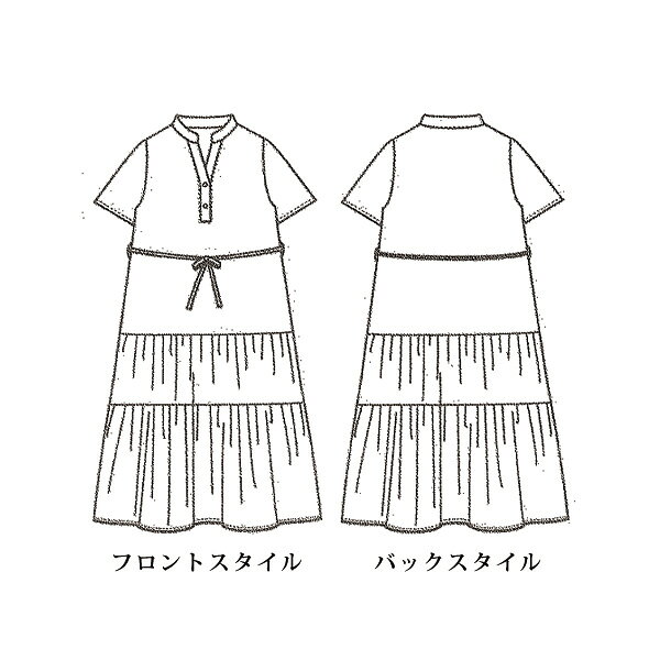 ワンピース きれいめ おしゃれ 春夏 ミセス シニア ファッション 50代 60代 70代 80代 リーフ柄プリントワンピース kyo-tsu-10112850 京都通販 ミセスのファッション館 サンプル画像3