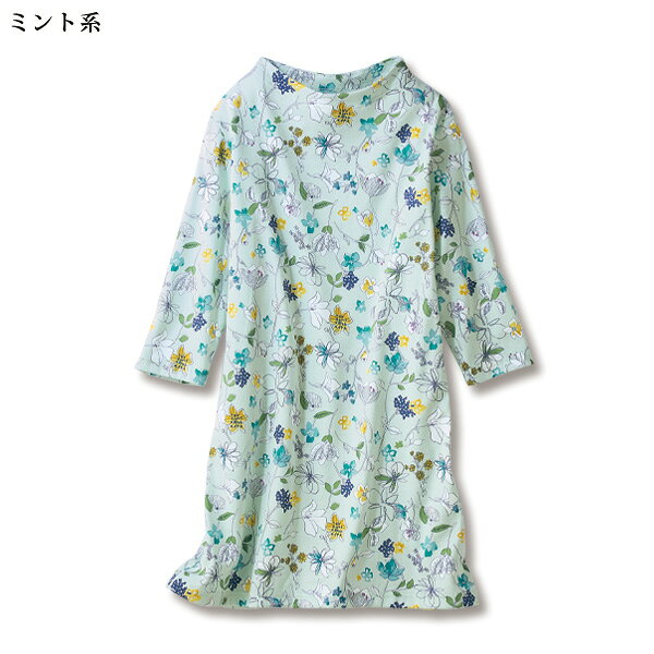 チュニック 大人可愛い おしゃれ 春夏 ミセス シニア ファッション 40代 50代 60代 70代 80代 アイスロイヤル 花柄ボトルネックチュニック kyo-tsu-10112374 京都通販 ミセスのファッション館 サンプル画像3