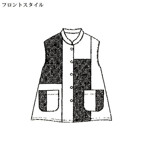ベスト ジレ レディース おしゃれ 春夏 ミセス シニア ファッション 40代 50代 60代 70代 80代 久留米織パッチワークベスト kyo-tsu-10111922 京都通販 ミセスのファッション館 サンプル画像3