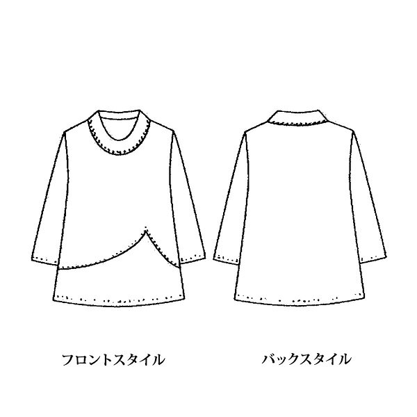 チュニック 大人可愛い おしゃれ ミセス シニア ファッション 50代 60代 70代 80代 百貨店通販販売商品 二越ちりめん切替えチュニック 大きいサイズ M LL 4L kyo-tsu-10114084 京都通販 ミセスのファッション館 サンプル画像3