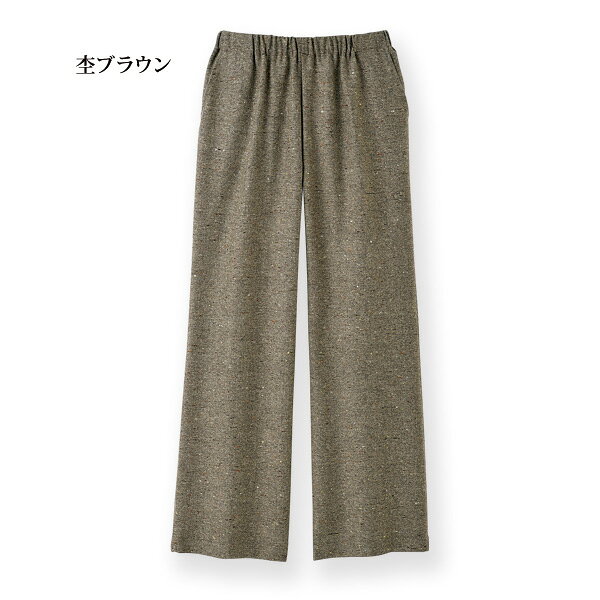 パンツ レディース おしゃれ 40代 50代 60代 70代 80代 ミセス シニア ファッション / 「尾州織」ウール混 ツイードパンツ / 大きいサイズ M L LL 3L kyo-tsu-10102991 京都通販 ミセスのファッション館 サンプル画像3