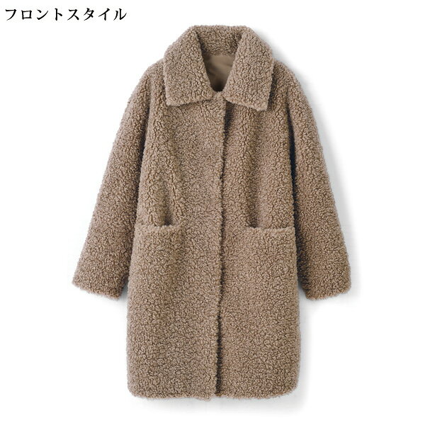 コート アウター レディース おしゃれ ミセス シニア ファッション 50代 60代 70代 80代 エコファームートンライクコート kyo-tsu-10109893 京都通販 ミセスのファッション館 サンプル画像3