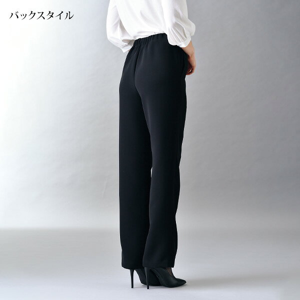 フォーマル パンツ レディース おしゃれ ミセス シニア ファッション 50代 60代 70代 80代 eclaT style(R)BLACK フォーマルゴム替え出来るワイドパンツ 大きいサイズ M L LL 3L kyo-tsu-10110616 京都通販 ミセスのファッション館 サンプル画像3