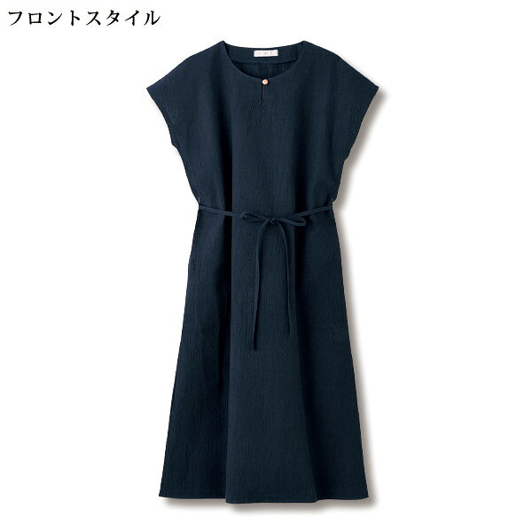 ワンピース きれいめ おしゃれ ミセス シニア ファッション 50代 60代 70代 80代 近江ちぢみワンピース kyo-tsu-10113263 京都通販 ミセスのファッション館 サンプル画像3