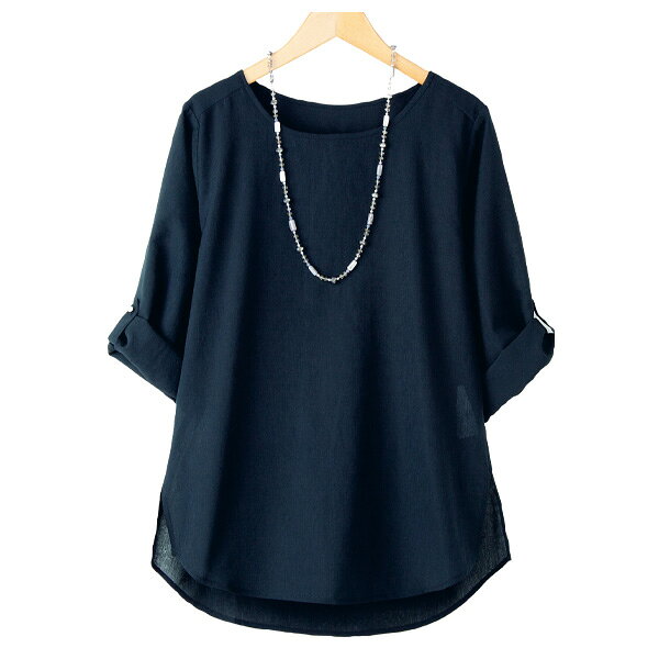 おしゃれ トップス レディース / ゆったり軽やかドレープシャツ2色組 / 大きいサイズ M L LL 3L / 40代 50代 60代 70代 ミセスファッション シニアファッション 服◎ kyo-tsu-10089428 京都通販 ミセスのファッション館 サンプル画像3