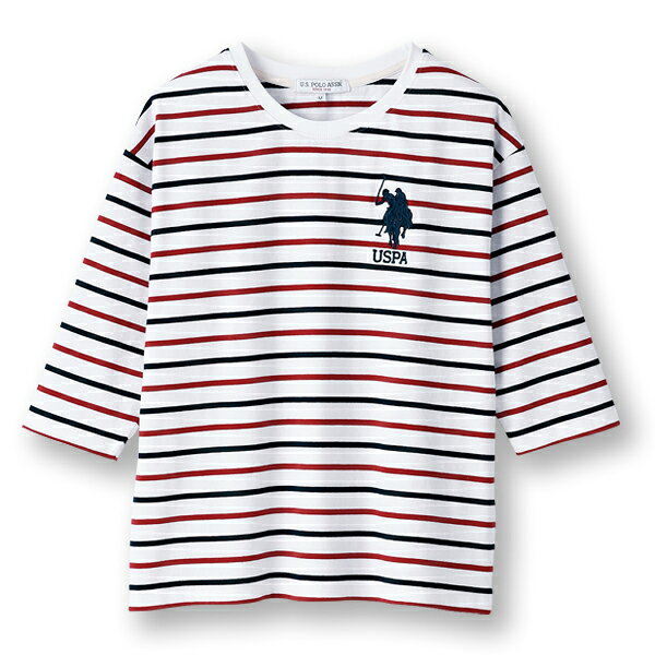 おしゃれ トップス レディース / ポロ アッスン ゆったりボーダー七分袖プルオーバー U.S.POLO ASSN / 40代 50代 60代 70代 ミセスファッション シニアファッション 服◎ kyo-tsu-10089482 京都通販 ミセスのファッション館 サンプル画像2