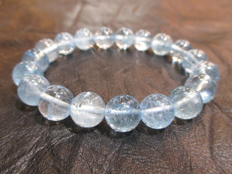 パワーストーン・京都/【幸福、友愛、希望】【高品質】【ブルートパーズ】10、5mm、ブレスレット≪KBTP-003≫桐箱付き【天然石の京屋】