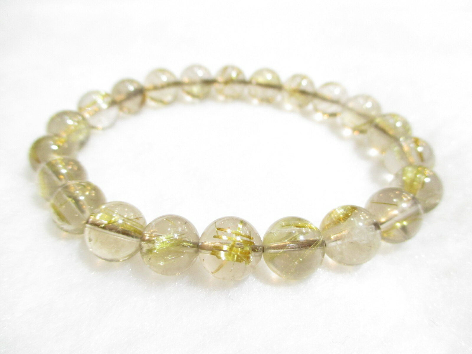 パワーストーン・京都/【高品質1点もの】【最強金運・財運・事業運・強運・直観力・健康】【タイチンゴールドルチルクォーツ】8、5mm≪手首サイズ16、5cm≫≪レ...