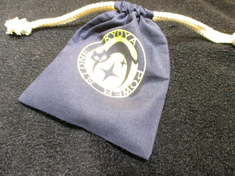 パワーストーン・京都/【巾着袋(ブレスレットポーチ)】【コットン】【ネイビー】【パワーストーン京屋ロゴ(猫)入り】【伏見の京屋】