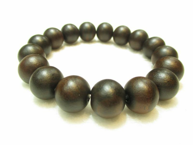パワーストーン・京都/【高級天然木】《開運・ご利益》【縞黒檀（しまこくたん）】13mmブレスレット、桐箱付き【伏見の京屋】