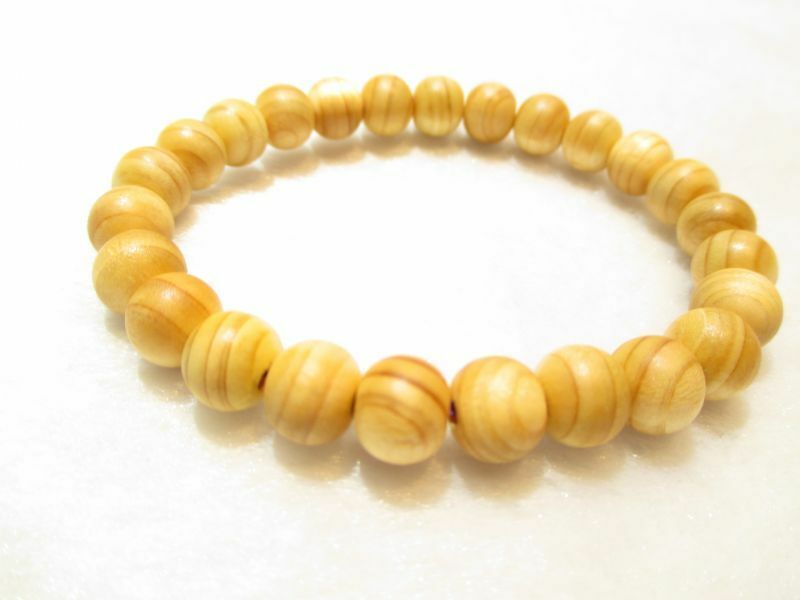 パワーストーン京屋/【激安特価】【レディース】《世界最高レベル》【天然木】【檜(ひのき)】《国産(奈良県吉野山)》8mmブレスレット(手首Sサイズ) 桐箱付き【伏見・京都】