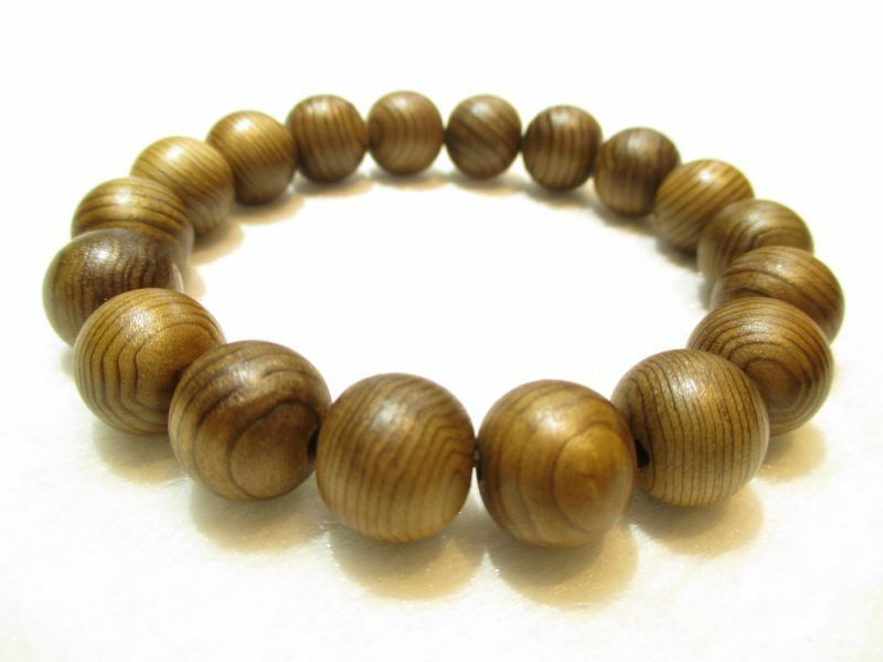 パワーストーン京屋/【高級天然木】【希少銘木】【神代杉 (じんだいすぎ)】13mm、ブレスレット《手首サイズLLサイズ(19cm)》、桐箱付き【伏見・京都】