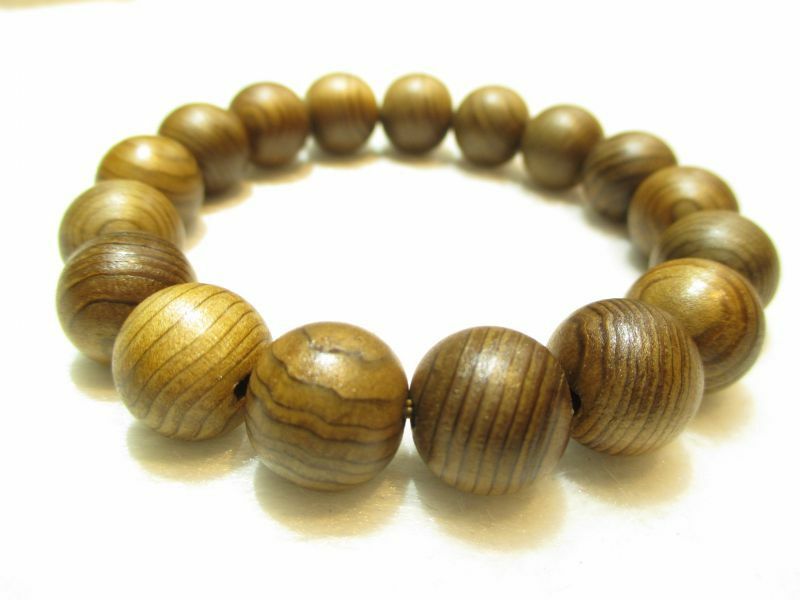 パワーストーン京屋/【高級天然木】【希少銘木】【神代杉 (じんだいすぎ)】13mm、ブレスレット《手首Lサイズ(18cm)》、桐箱付き【伏見・京都】