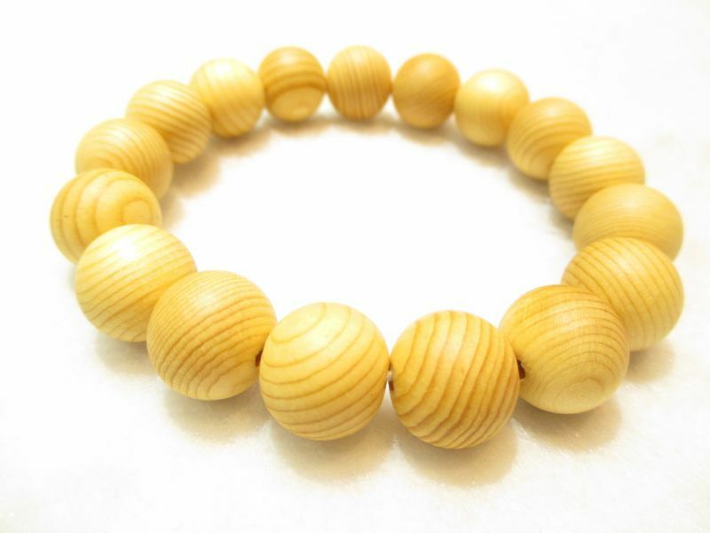 パワーストーン京屋/【高品質】【御利益】高野山霊木【高野槙(コウヤマキ)】13mm　数珠ブレスレット、オリジナル桐箱付き【伏見の京屋】