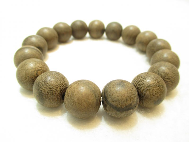 パワーストーン・京都/【御利益】【希少価値】天然木【シャム柿】《メキシコ産》《孔雀模様》13mm、ブ..