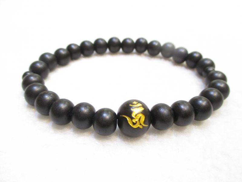 パワーストーン・京都/【数量限定下激安特価!!】【十三仏の一仏】≪迷いに打ち勝つ心を授ける≫【阿閦如来・守護梵字≪ウン≫】両面彫刻【黒檀(こくたん...