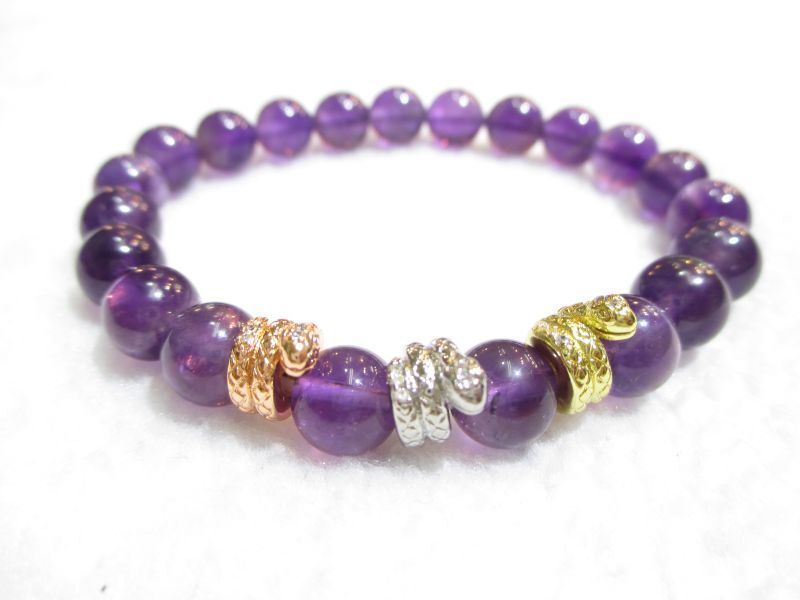 パワーストーン・京都/【金運・財運・知恵・繁栄・直観力・恋愛】≪レディースサイズ≫【縁起カラー3色蛇..