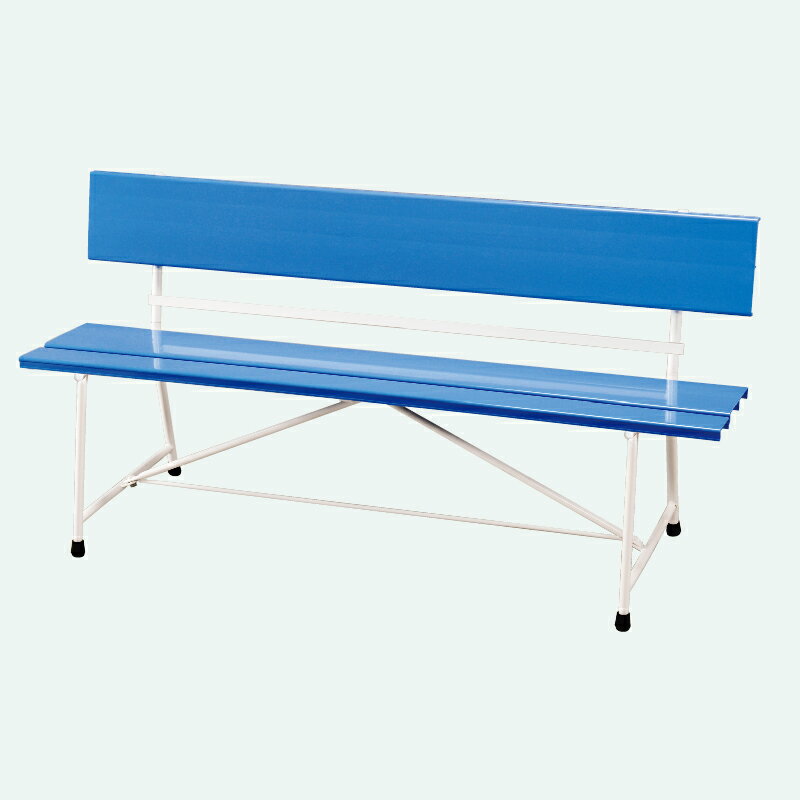 樹脂製ベンチ 背付 カラーベンチ プラスチック製ベンチ 長椅子 KC−150AN 青 ブルー スポーツ施設 休憩所 待合室 プール 学校 運動場 日...