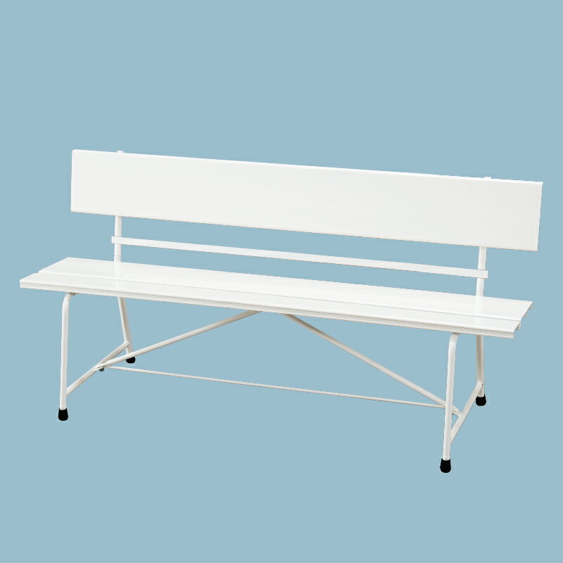 樹脂製ベンチ 背付 カラーベンチ プラスチック製ベンチ 長椅子 KC−150AN 白 ホワイト スポーツ施設 休憩所 待合室 プール 学校 運動場 ...