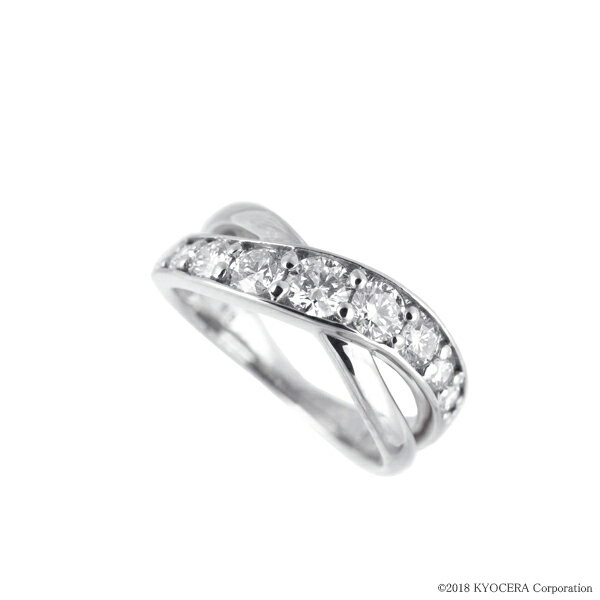 ダイヤモンド ピンキーリング プラチナ 0.50カラット クロス天然石 京セラ プレゼント ギフト