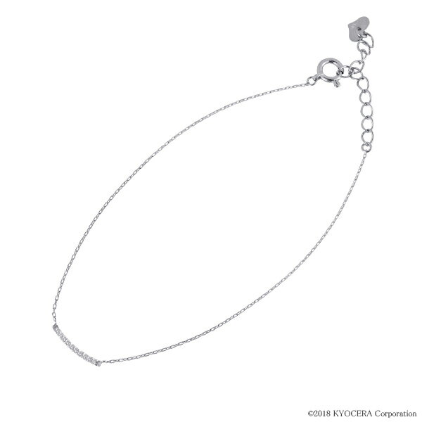 ダイヤモンド ブレスレット K18ホワイトゴールド 合計0.05ct ライン天然石 京セラ プレゼント ギフト