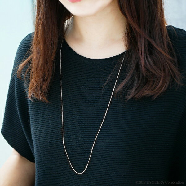 ネックレス ロングネックレス K18ホワイトゴールド ミラーボール京セラ プレゼント ギフト