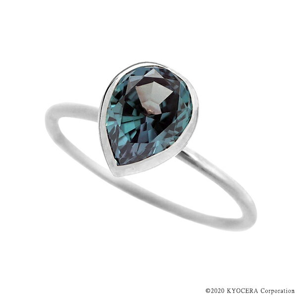 アレキサンドライト リング 指輪 プラチナ 6月誕生石 1カラットUP フクリン ペアシェイプクレサンベール 京セラ プレゼント ギフト