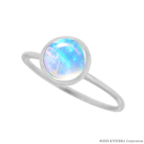 ウォーターオパール リング 指輪 プラチナ 10月誕生石 1カラットサイズ フクリン ラウンドクレサンベール 京セラ プレゼント ギフト
