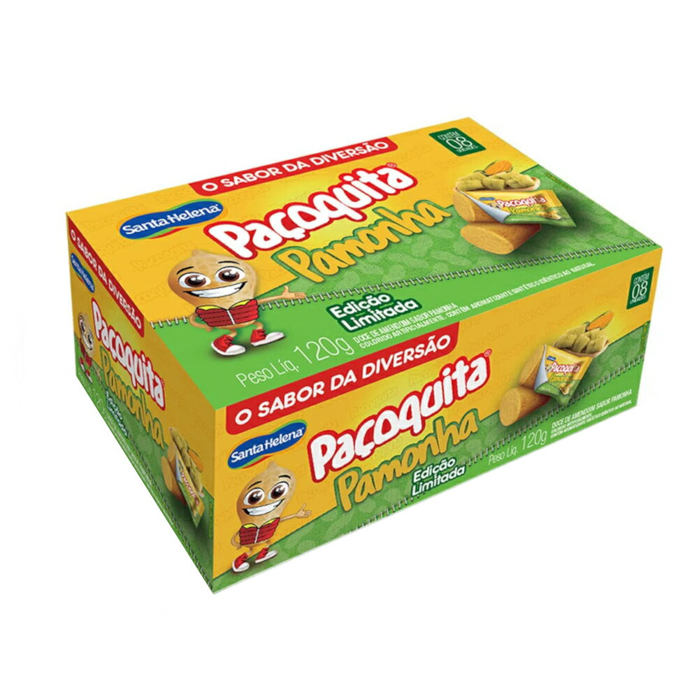 パソキッタ パモーニャ トウモロコシ風味 120g （15g×8個） PACOQUITA PAMONHA (15GX8) 【ピーナッツ菓子】【ブラジル菓子】【ブラジル】【おすすめ】【ピーナッツ】【パソキッタ】【とうもろこし】【輸入菓子】【海外菓子】