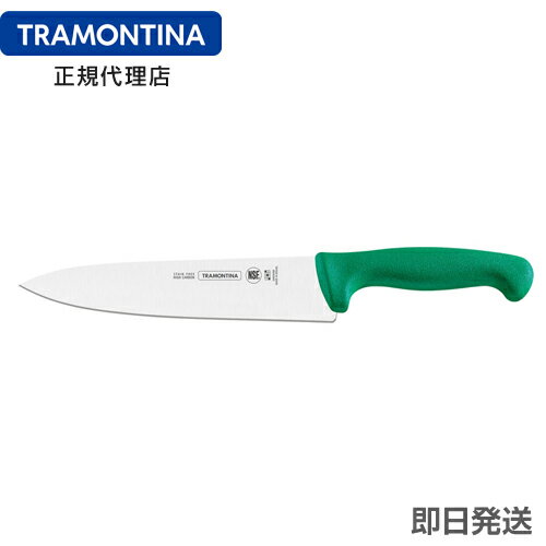 【キャンペーン中】TRAMONTINA 抗菌カラー包丁 牛刀 10インチ(刃渡り約25cm) グリーン プロフェッショナルマスター chef's knife 10inc. green profissional master トラモンティーナ【カラー包丁 緑 】【カラーコントロール】【TS05】