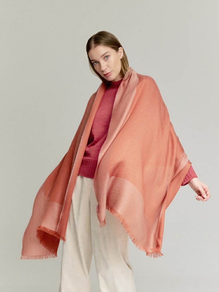 KUNA ベビーアルパカ 70% シルク 30% ストール VAES ピンク クーナ【アルパカ ニット】【ベビーアルパカ】【ペルー】【ギフト】