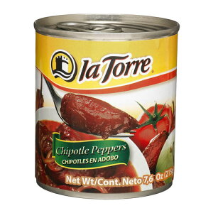 チポトレペッパー 缶詰 la Torre 215g Chipotle Peppers CHIPOTLES EN ADOBO【あす楽対応】【チレ チポトレ　エン アドボ】【メキシコ産 唐辛子】【メキシカン】【非常食】【保存食】【長期保存】