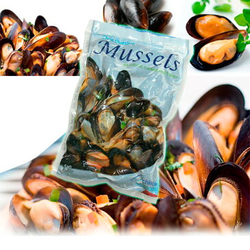 チリ産 殻付ムール貝 chiloe seafoods 500g 冷凍【あす楽対応】【chile blueshell】【mussels】【ムール貝　激安】【活ムール貝 業務用】【スペイン料理 冷凍ムール貝】【チョリート チョロス 材料】10P04Mar17