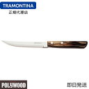 TRAMONTINA ステーキナイフ 21cm(刃渡り4インチ)×12本 ポリウッド ダークブラウン＜食洗機対応＞ トラモンティーナ【ステーキナイフ 木】