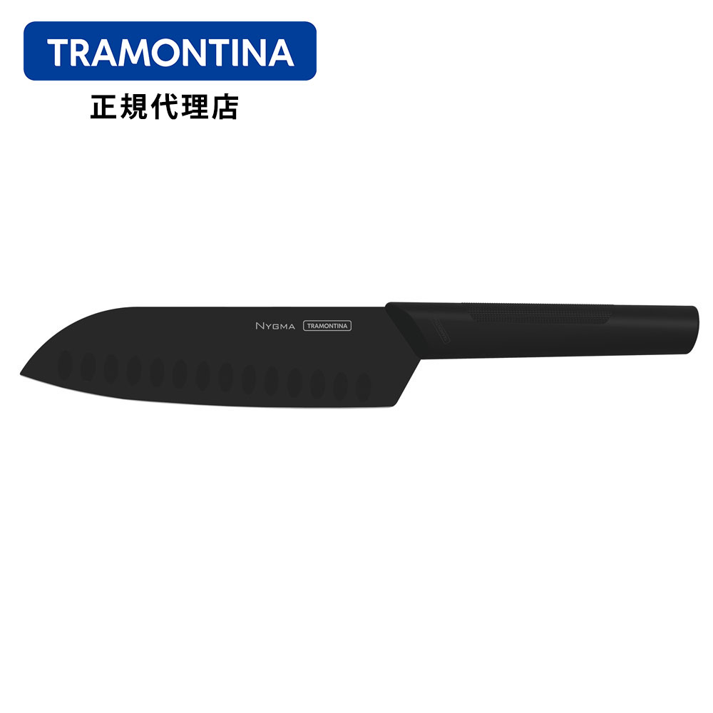 TRAMONTINA　万能包丁（三徳包丁）ニグマブラックナイフ 全長29.5cm 刃渡り7インチ(約16cm)