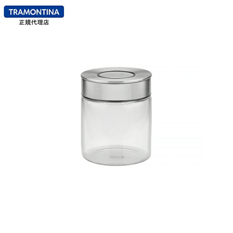 TRAMONTINA 密閉 フードストッカー (ガラス容器・ステンレス蓋) 0.7L プレッザ PUREZZA 耐熱ガラス トラモンティーナ