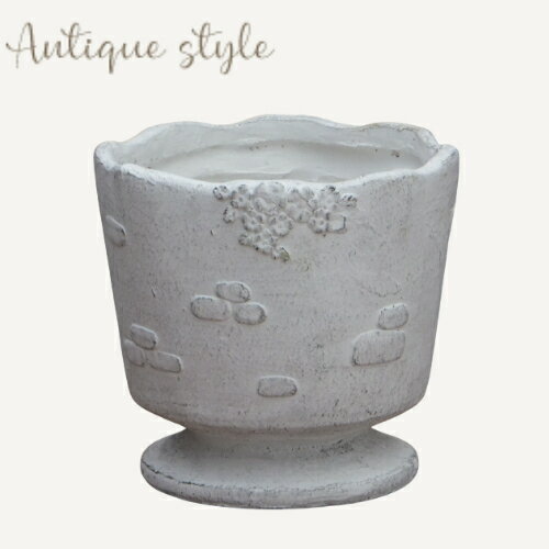 【15%OFF】植木鉢 プランター ファイバーストーン [194-123M-19] 8号 台付丸深形 レンガ柄 おしゃれ かわいい アンティーク風 ガーデニング 玄関 ガーデン 庭 園芸 ベランダ バルコニー 贈り物 ギフト プレゼント 送料無料 (サイズ 横25.0×奥行25.0×高さ23.0cm)のサムネイル